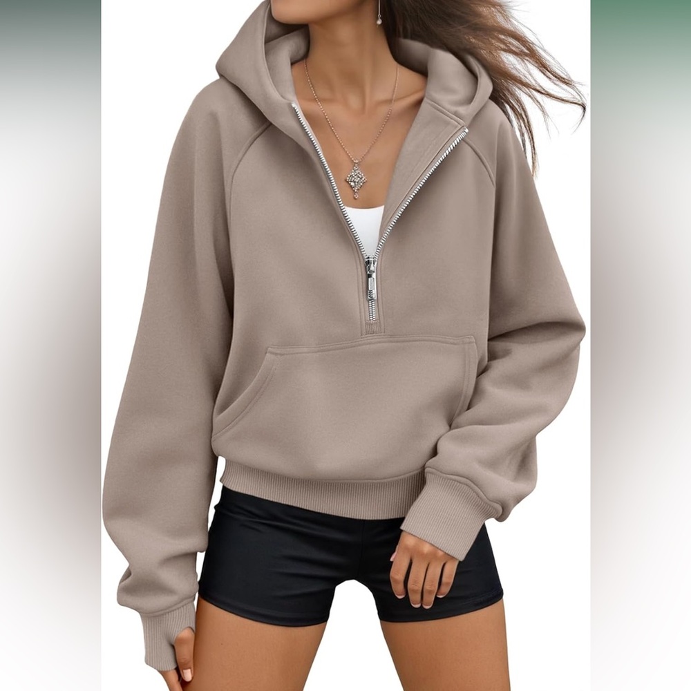 Automet Cozy Fleece Hoodie Winter Zip Up Sweatshirt “coffeegrey”